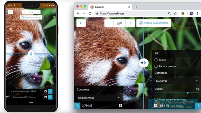 Squoosh簡(jiǎn)介 Squoosh - Google出品的圖片在線壓縮工具