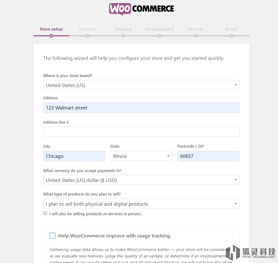 WooCommerce向?qū)ы?yè)面 WooCommerce向?qū)ы?yè)面